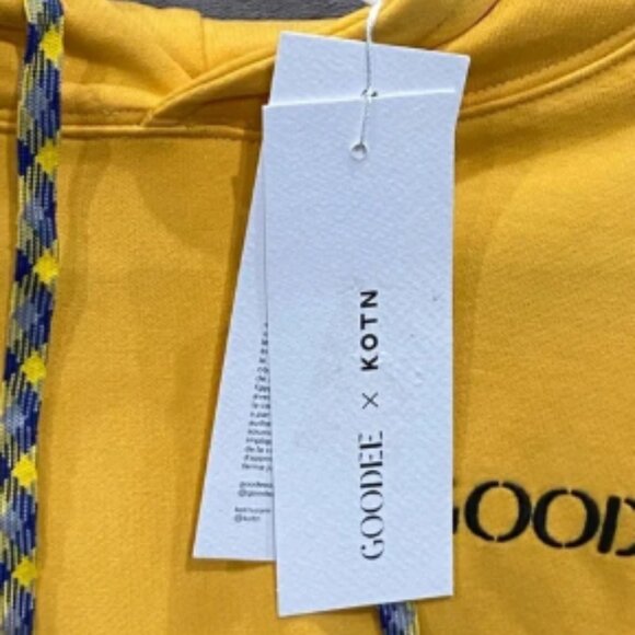 Goodee x KOTN Yellow Unisex Hoodie Pullover Egyptian Cotton Size Medium NWT - Picture 5 of 5